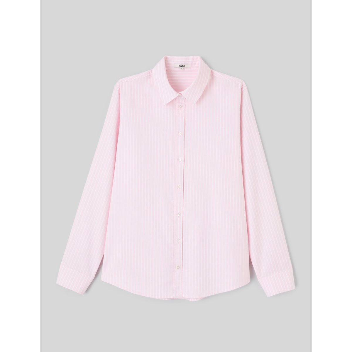 Chemise rayée manches longues rose pâle, BZB