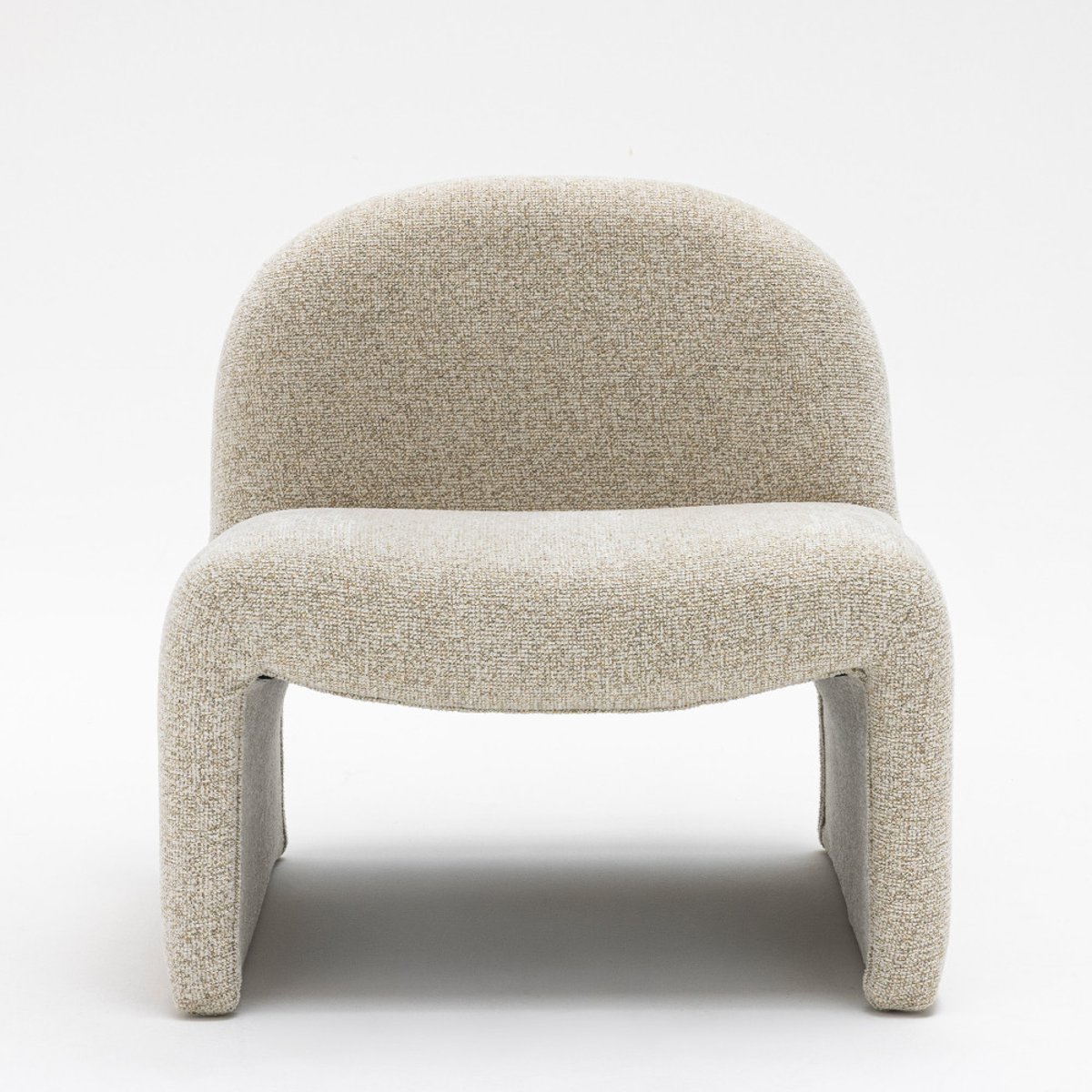 Fauteuil lounge en tissu- MALO beige chiné, DRAWER