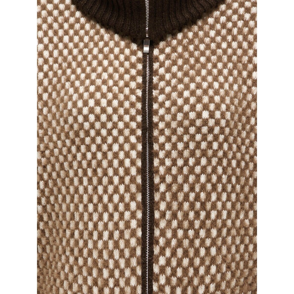 Gilet zippé imprimé imprimé marron, ONLY