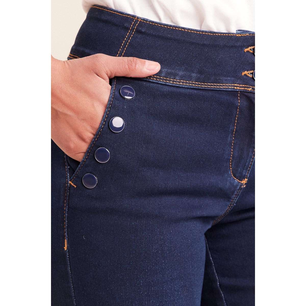 Jean bootcut taille haute denim brut, BREAL