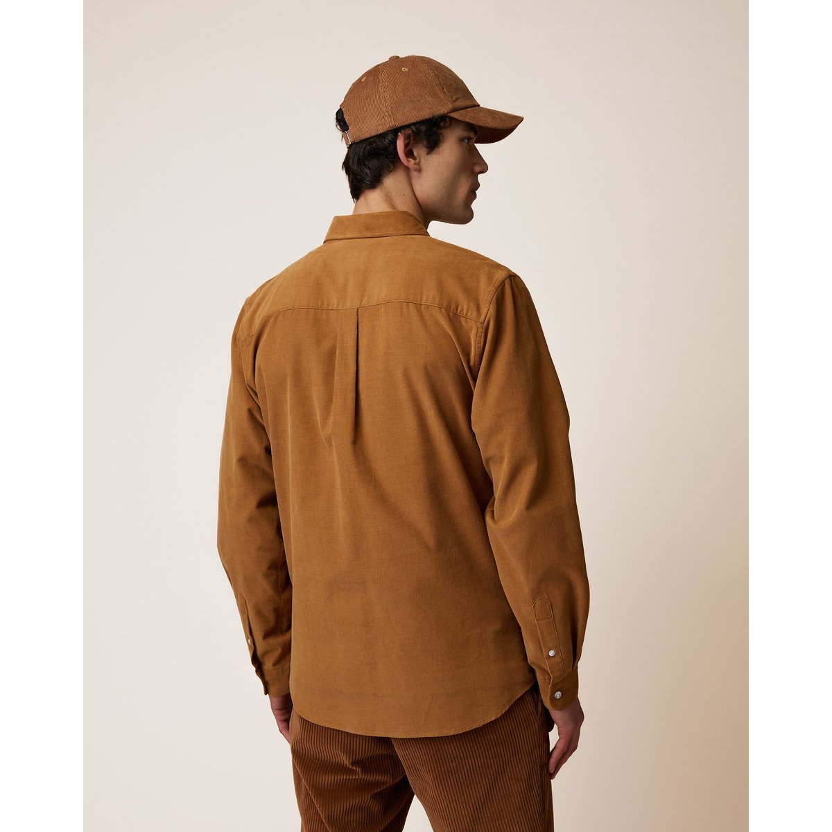 Chemise en velours côtelé camel, FAGUO