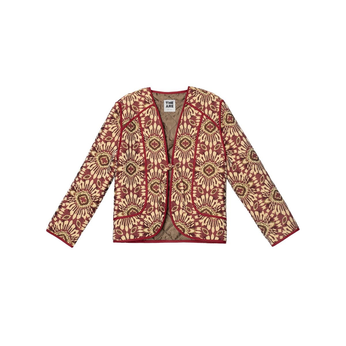Veste Jacquard Matelassée à Liens multicolore, THE-ARE