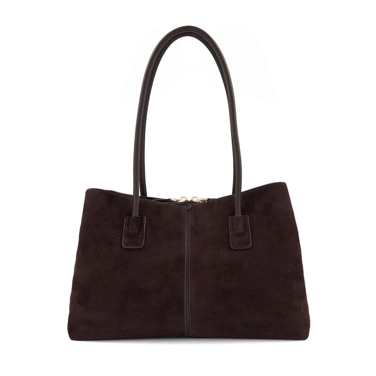 Sac à bandoulière à étiquette - DESERVING L dark brown-suede, DUNE LONDON