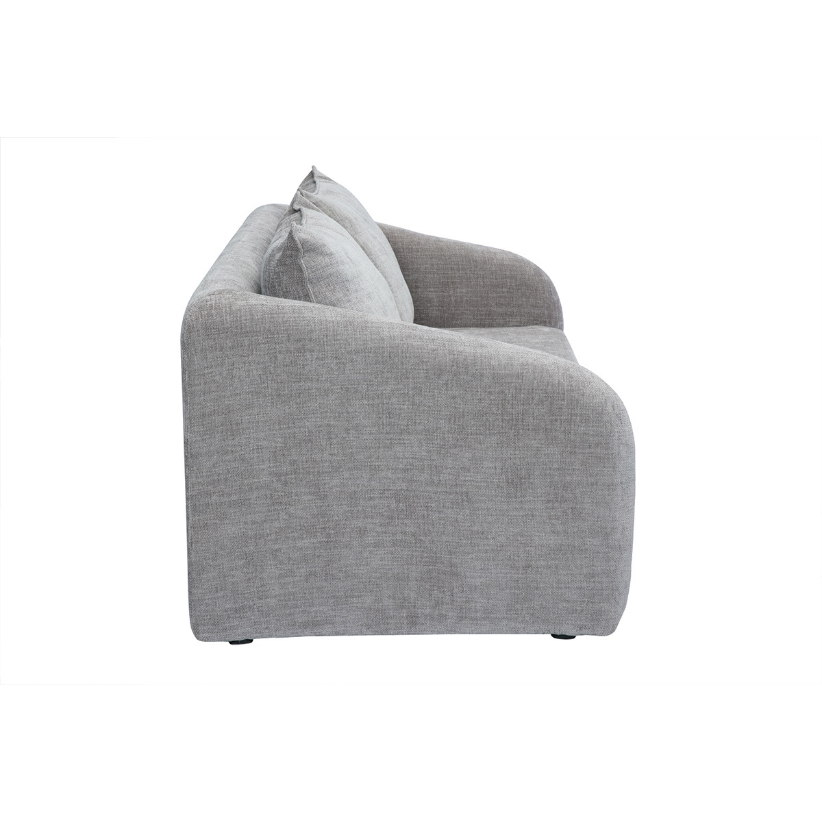 Canapé convertible 2 places en tissu effet velours texturé beige MAHAUT gris, MILIBOO