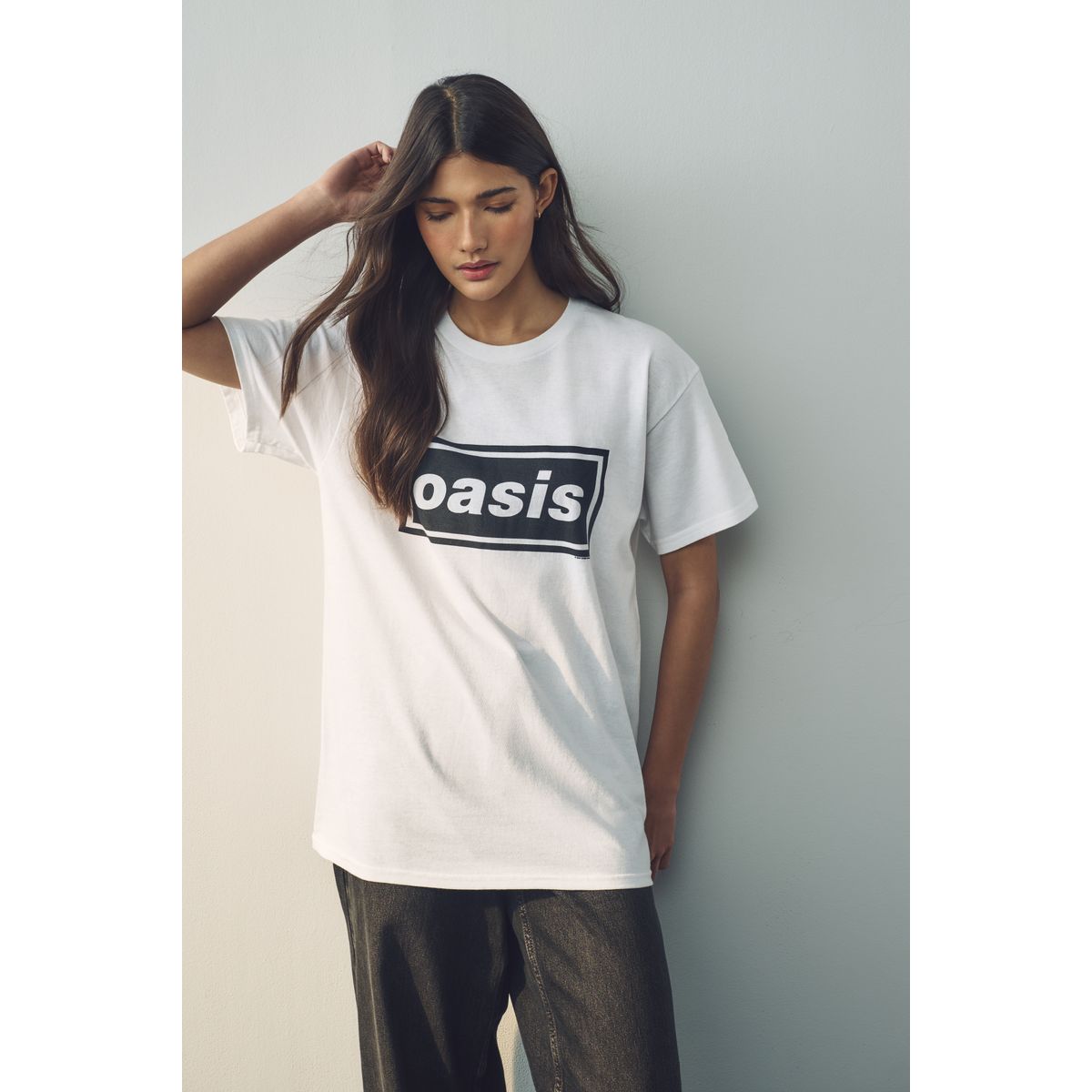 T-shirt décontracté oasis sous licence blanc/noir, NEXT