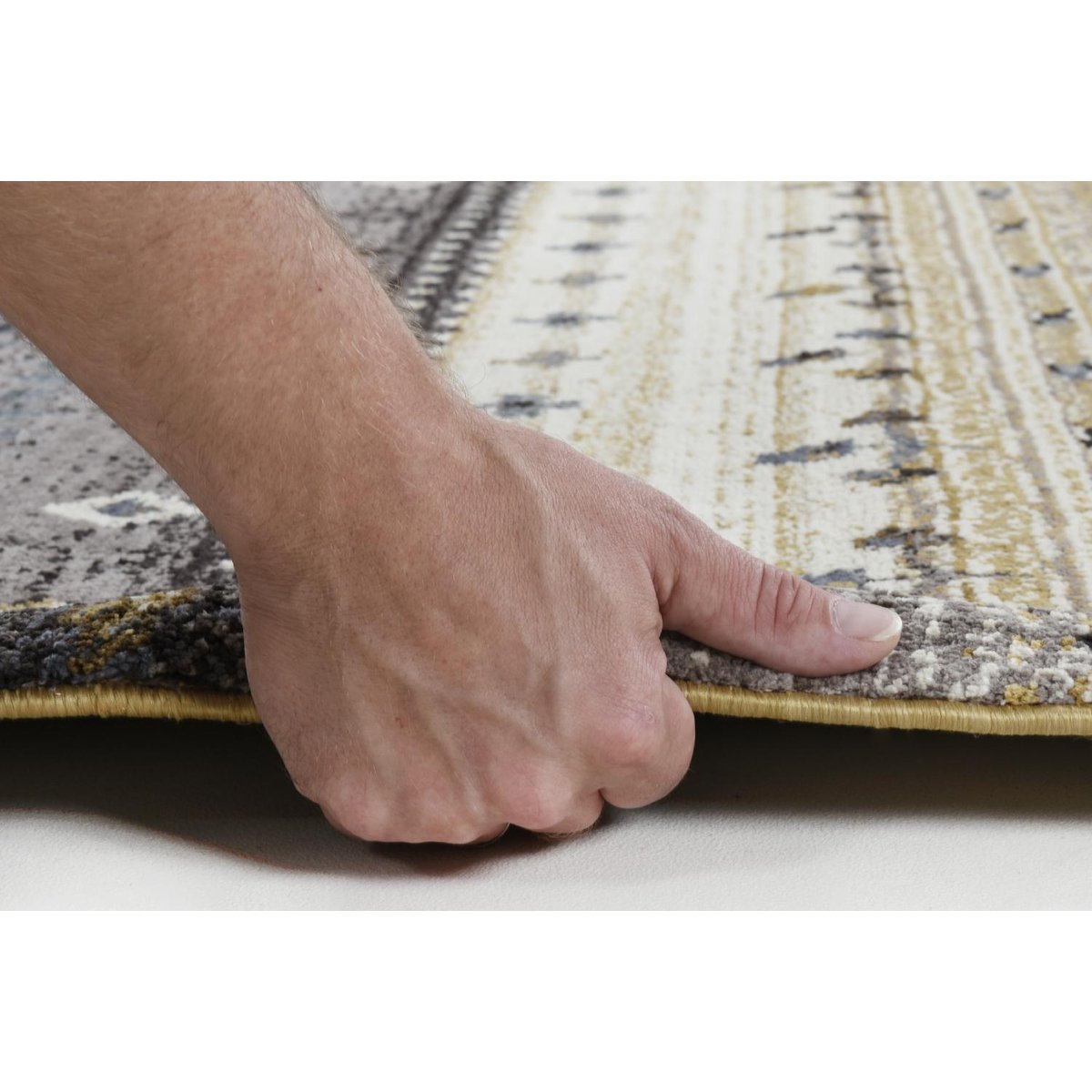 Tapis de salon en style gabbeh - FRANCESCO gris multi, GINO FALCONE