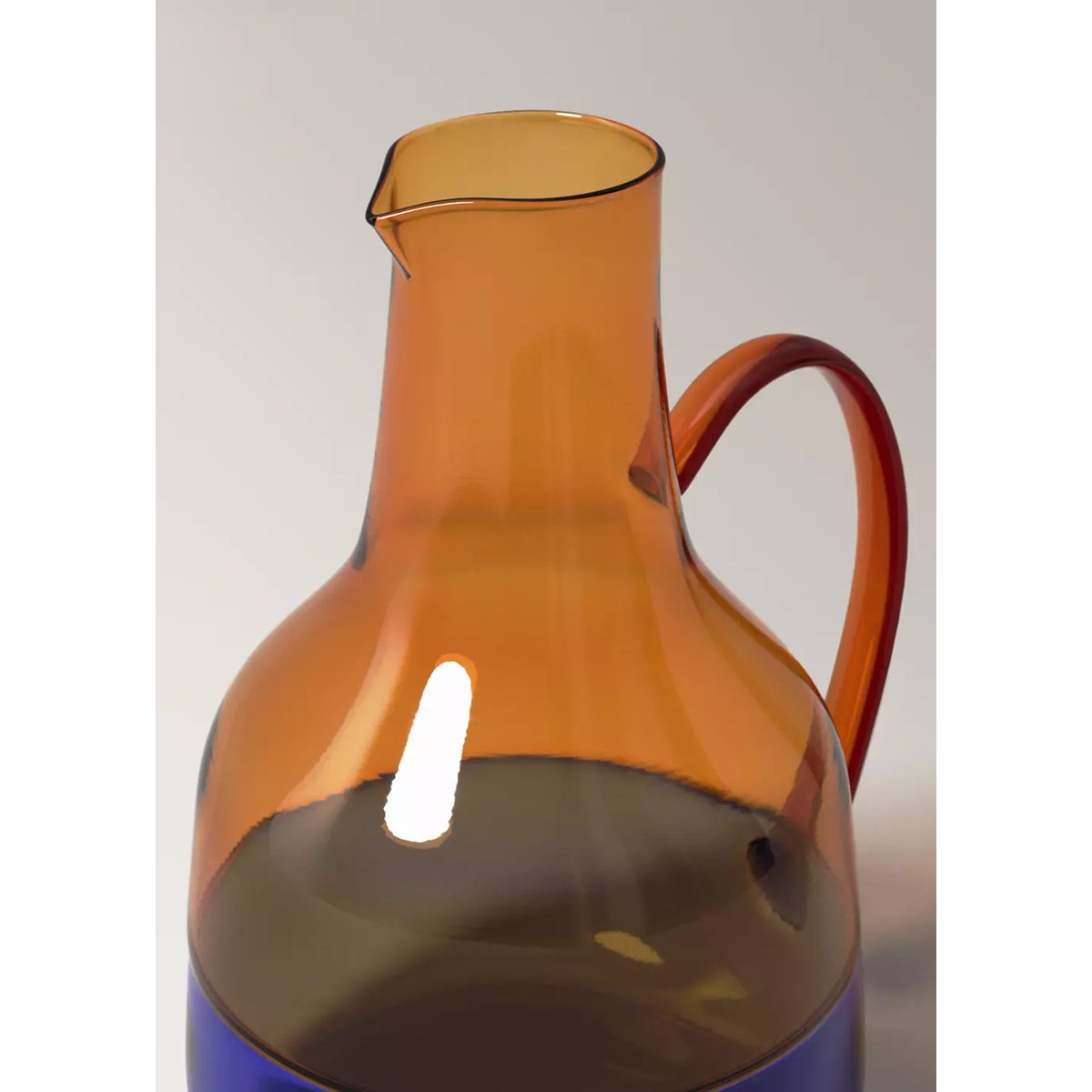 Carafe en verre bicolore orange, MANGO HOME