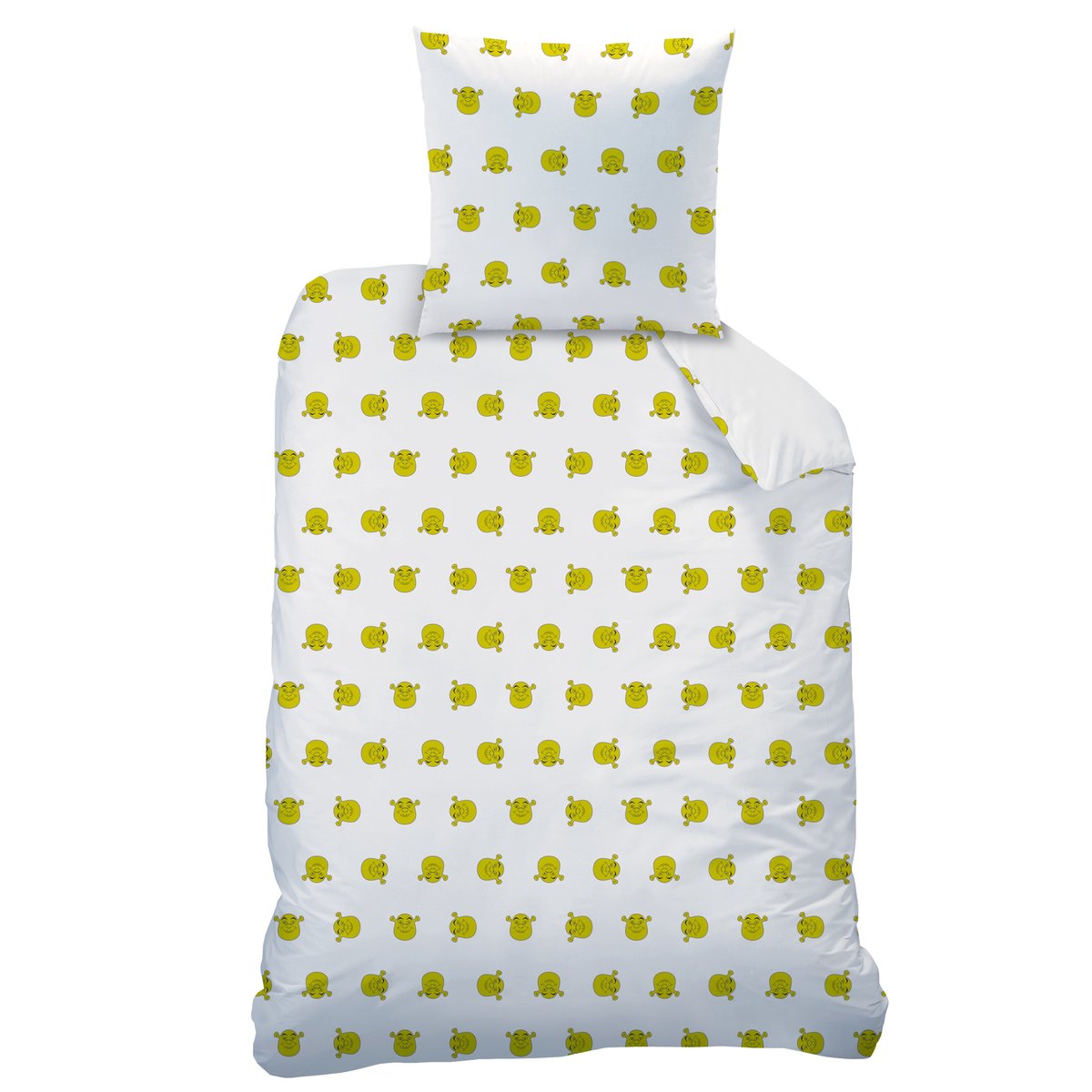 Parure de lit imprimée 100% coton, SHREK AMIS vert, OMYDREAM