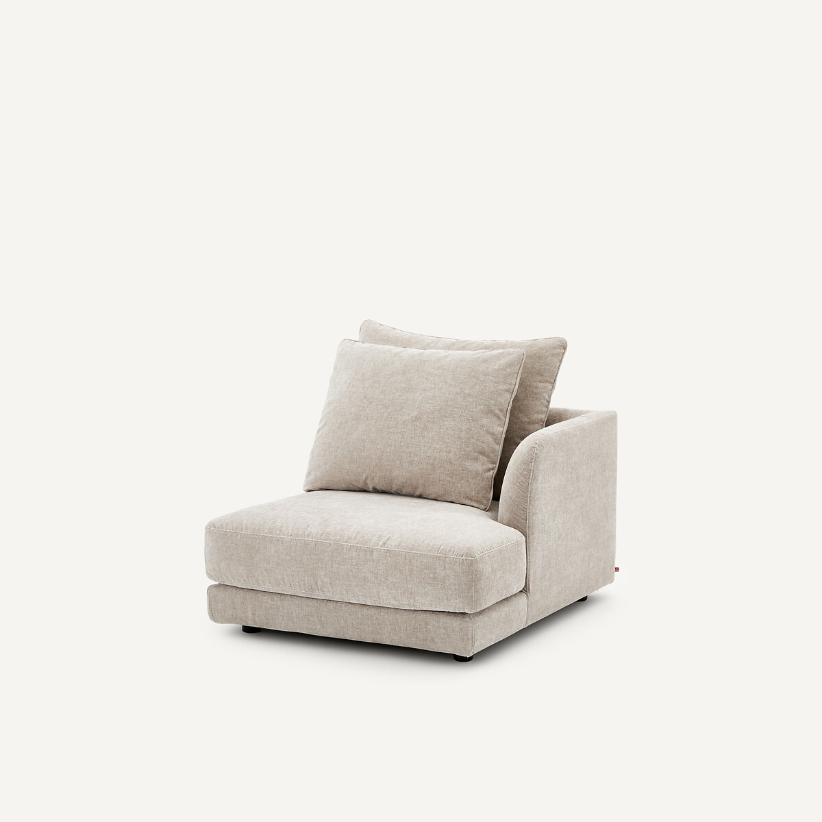 Demi-canapé droit, modulable en velours chenille, TIBERIO gris clair, AM.PM