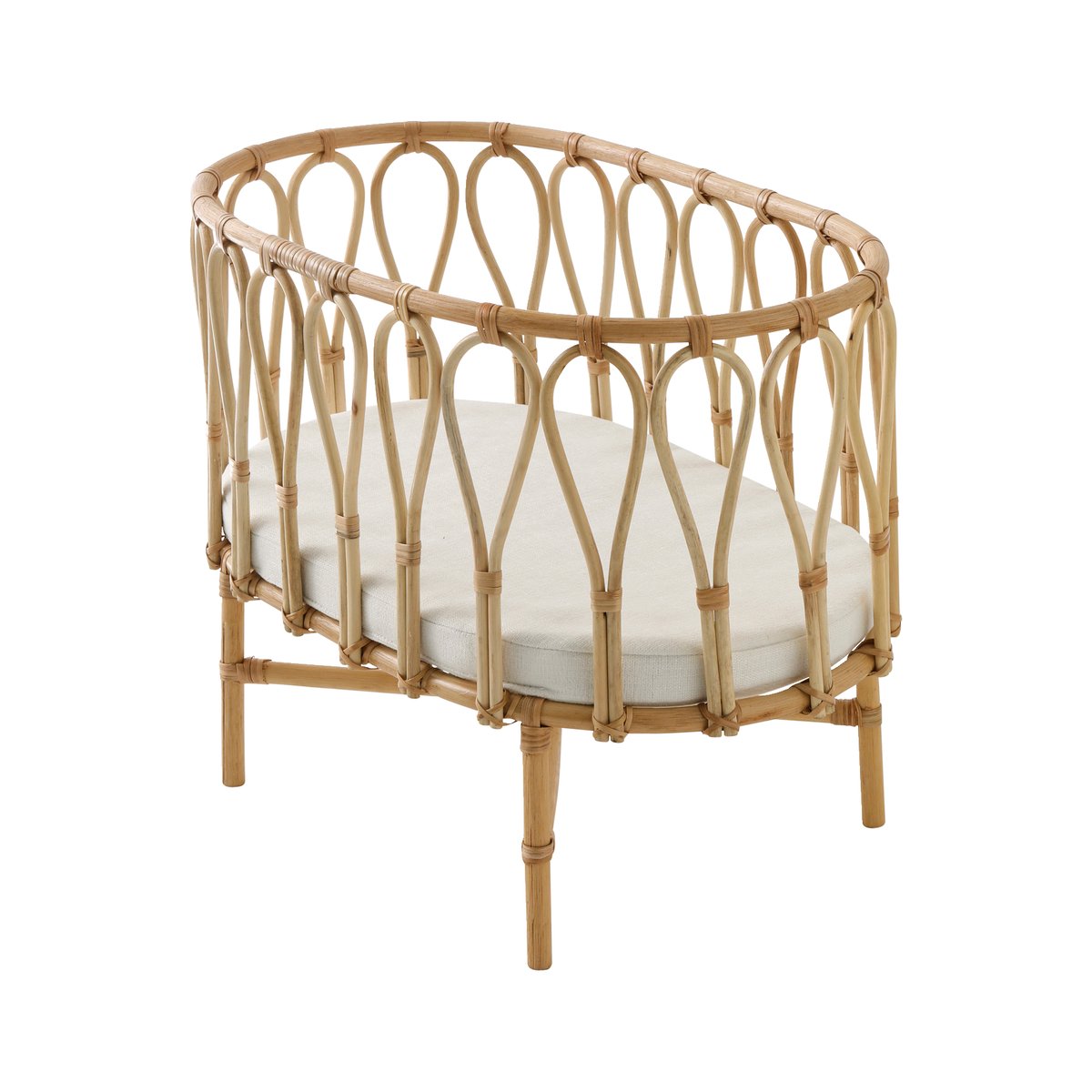 Lit poupon en rotin beige, VERTBAUDET