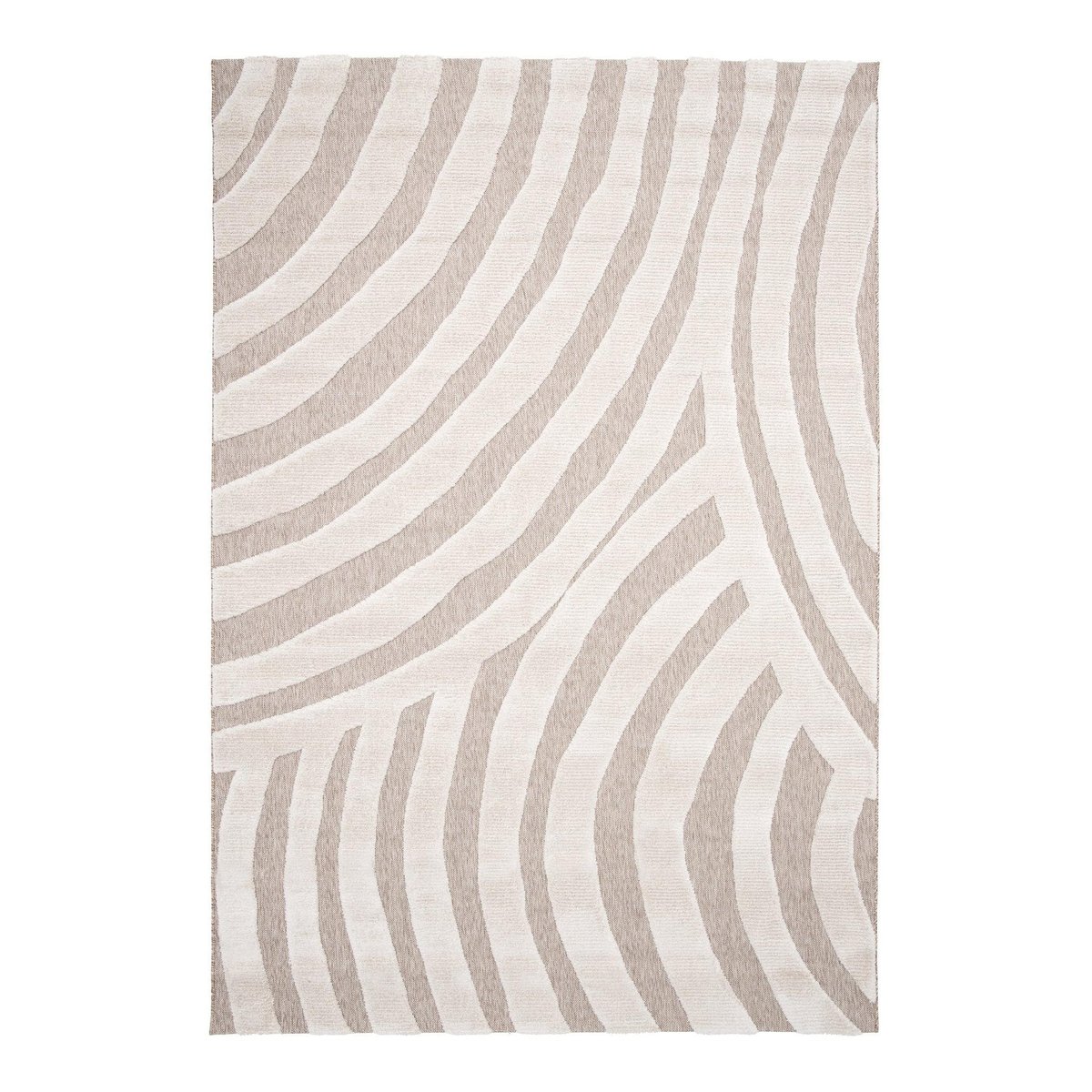 Tapis en relief style japandi ONDE beige sable, AFK LIVING