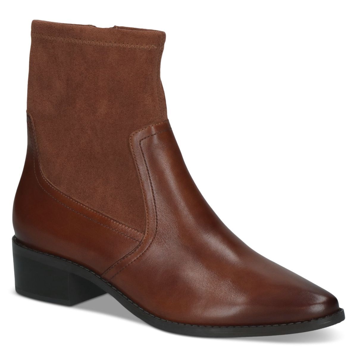 Bottine talon bloc marron chocolat nubuck, CAPRICE