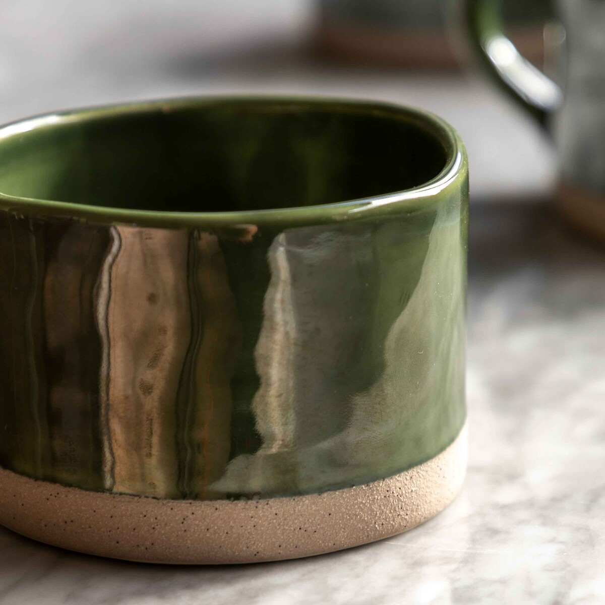 Set of 4 Rustic Mugs green, ÉDITÉ