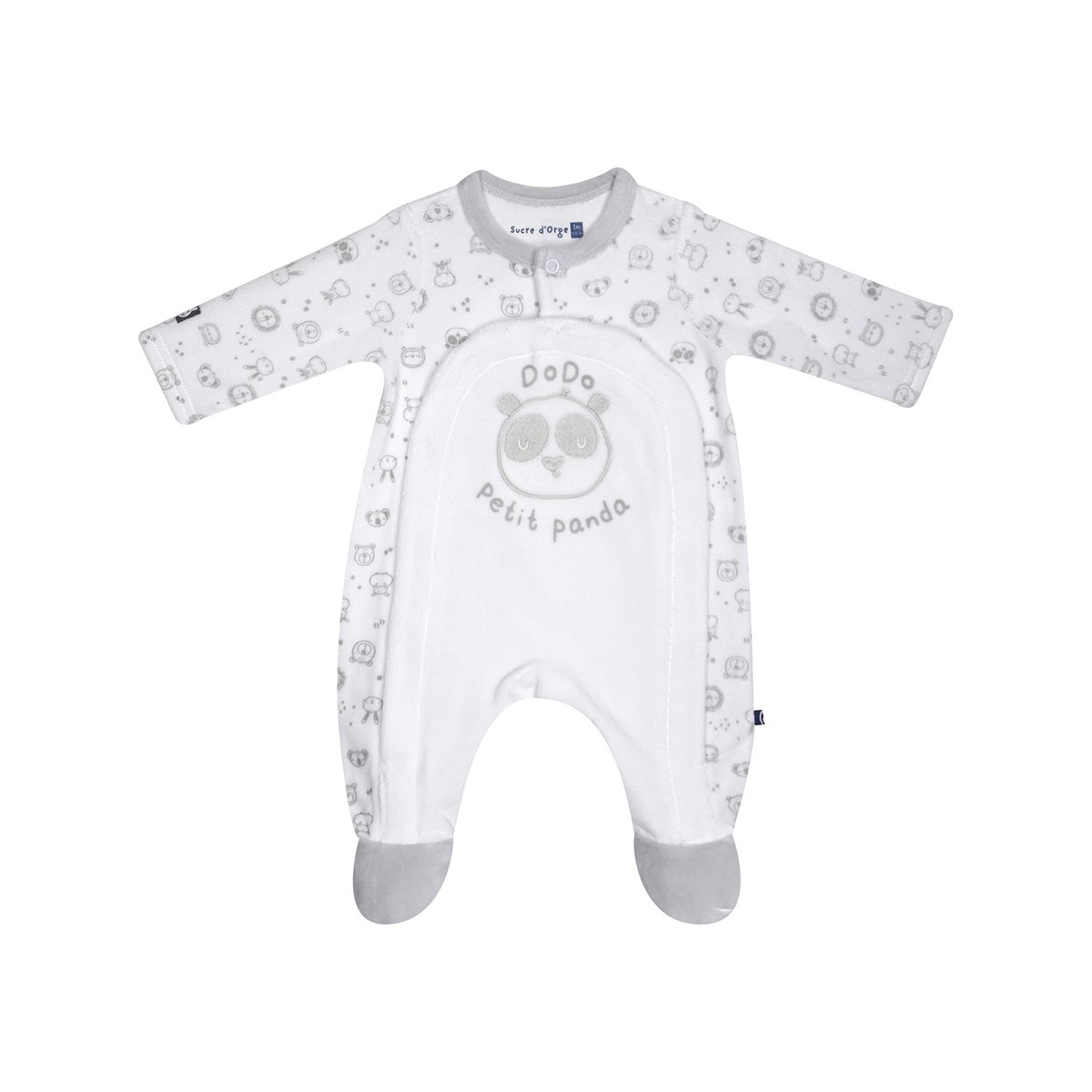 Dors bien gaylord velours rase ouverture devant naissance gris, SUCRE D'ORGE