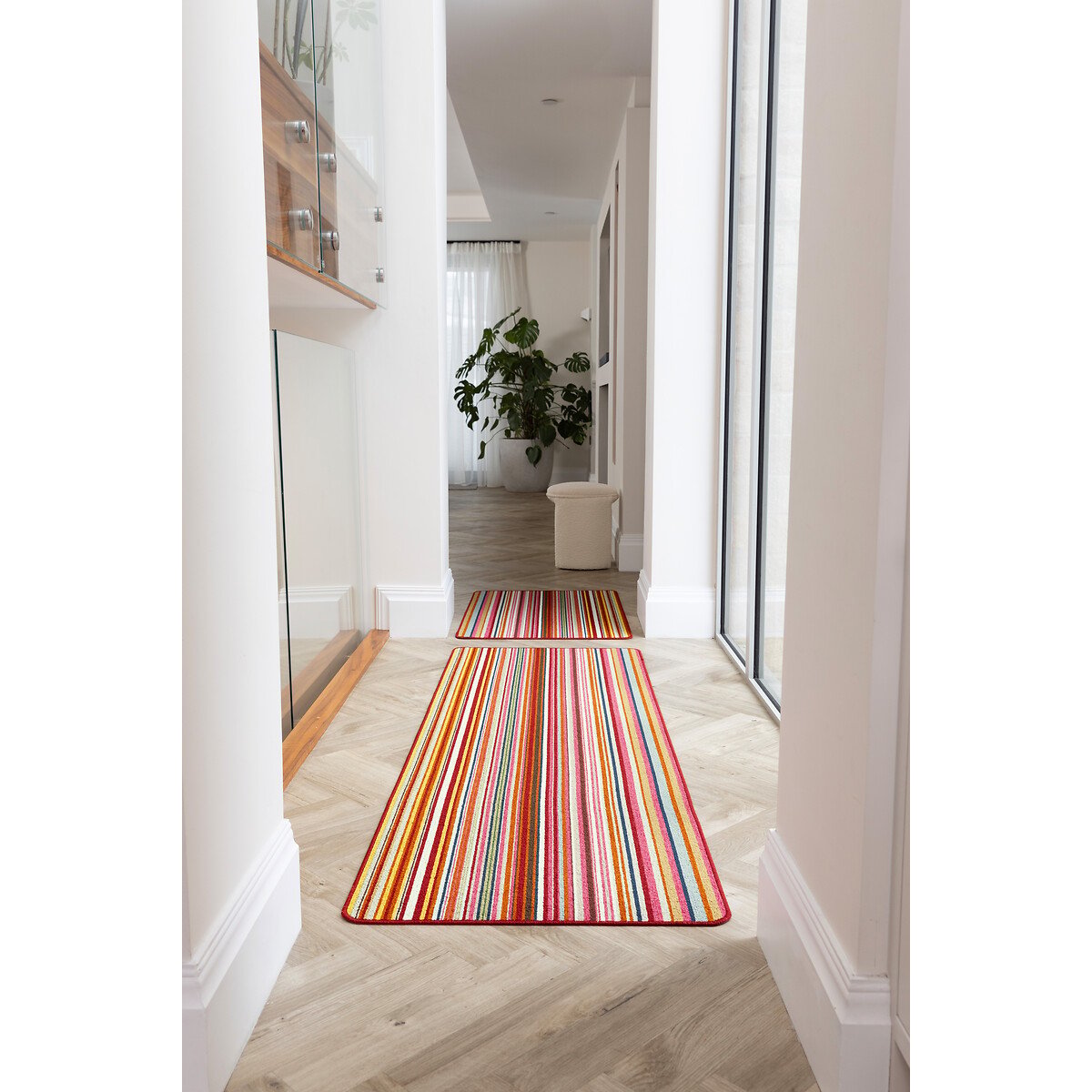 My Stain Resistant Candy Multi Bright Stripe Runner Mat red/pink, MY MAT