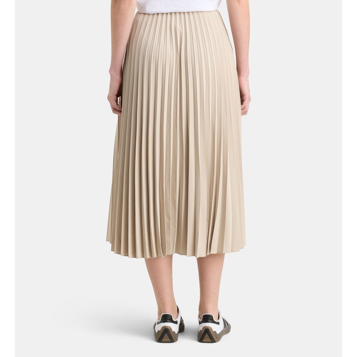 Jupe portefeuille rare plissée asymétrique beige clair, GALERIES LAFAYETTE