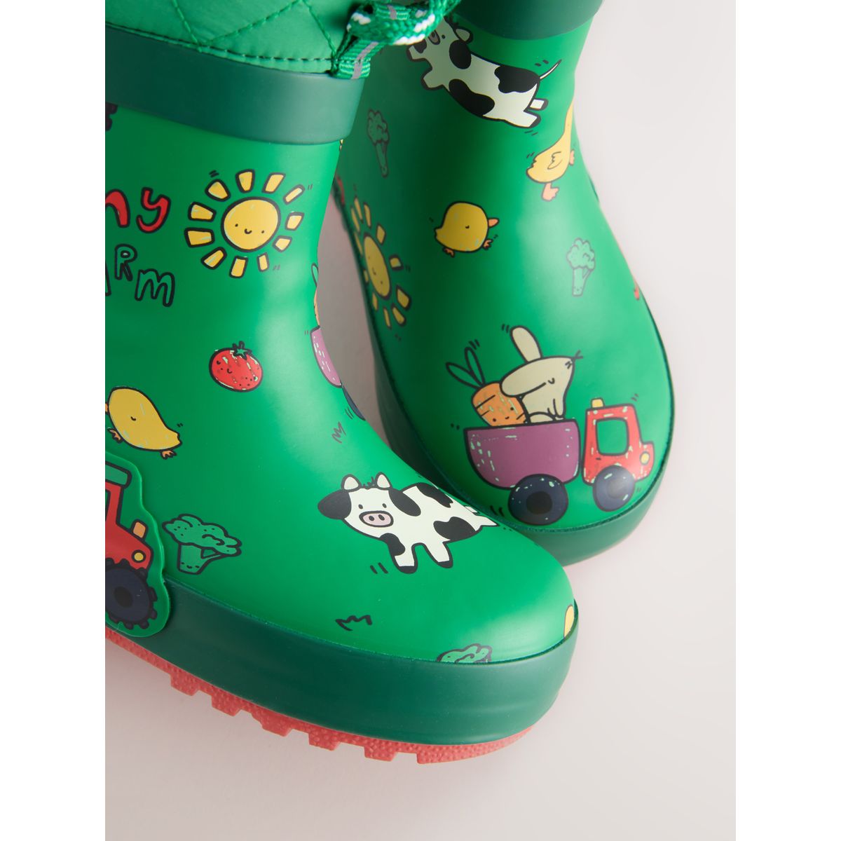 Bottes de pluie en caoutchouc à revers ferme verte, NEXT