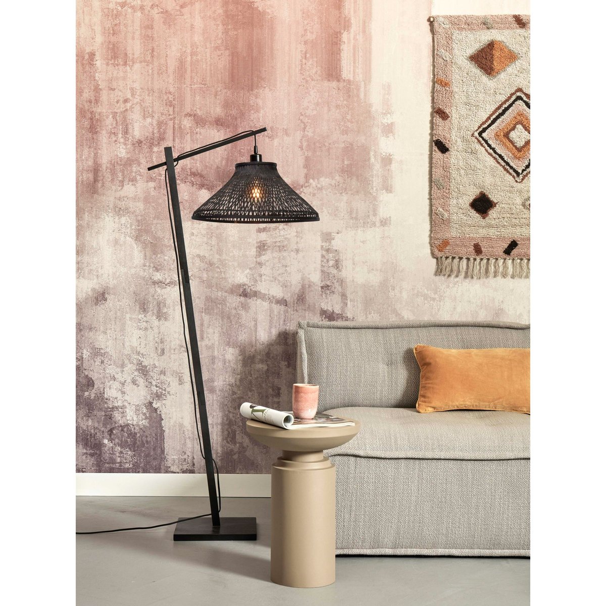 Lampadaire Bambou TAHITI noir, GOOD & MOJO