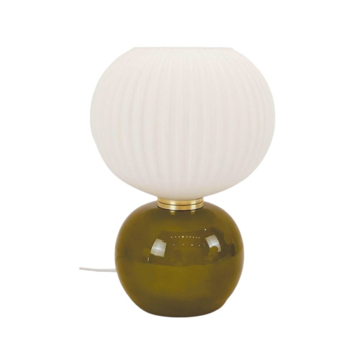 Lampe de chevet en verre Adonis kaki vert, MILLUMINE
