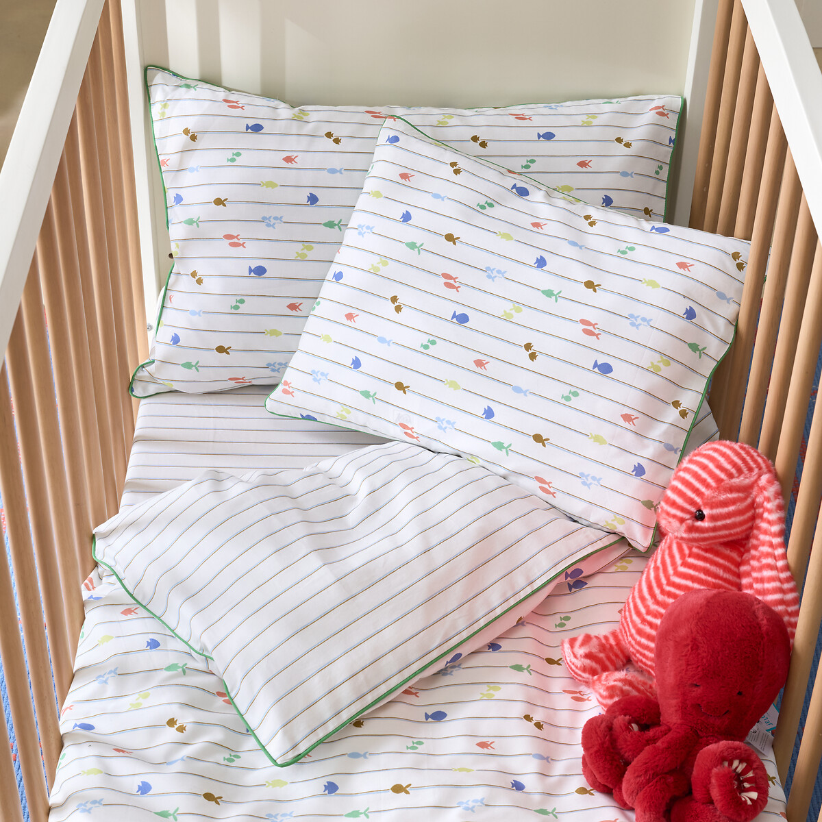 Taie d'oreiller bébé, percale de coton, Elliot imprimé, LA REDOUTE INTERIEURS