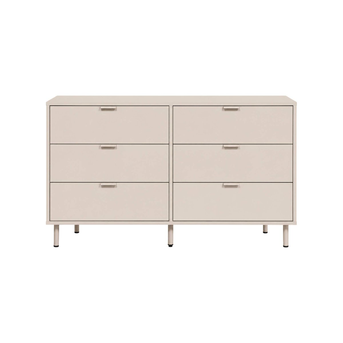 Commode décor bois et métal 6 tiroirs ELLIE beige, SWEEEK