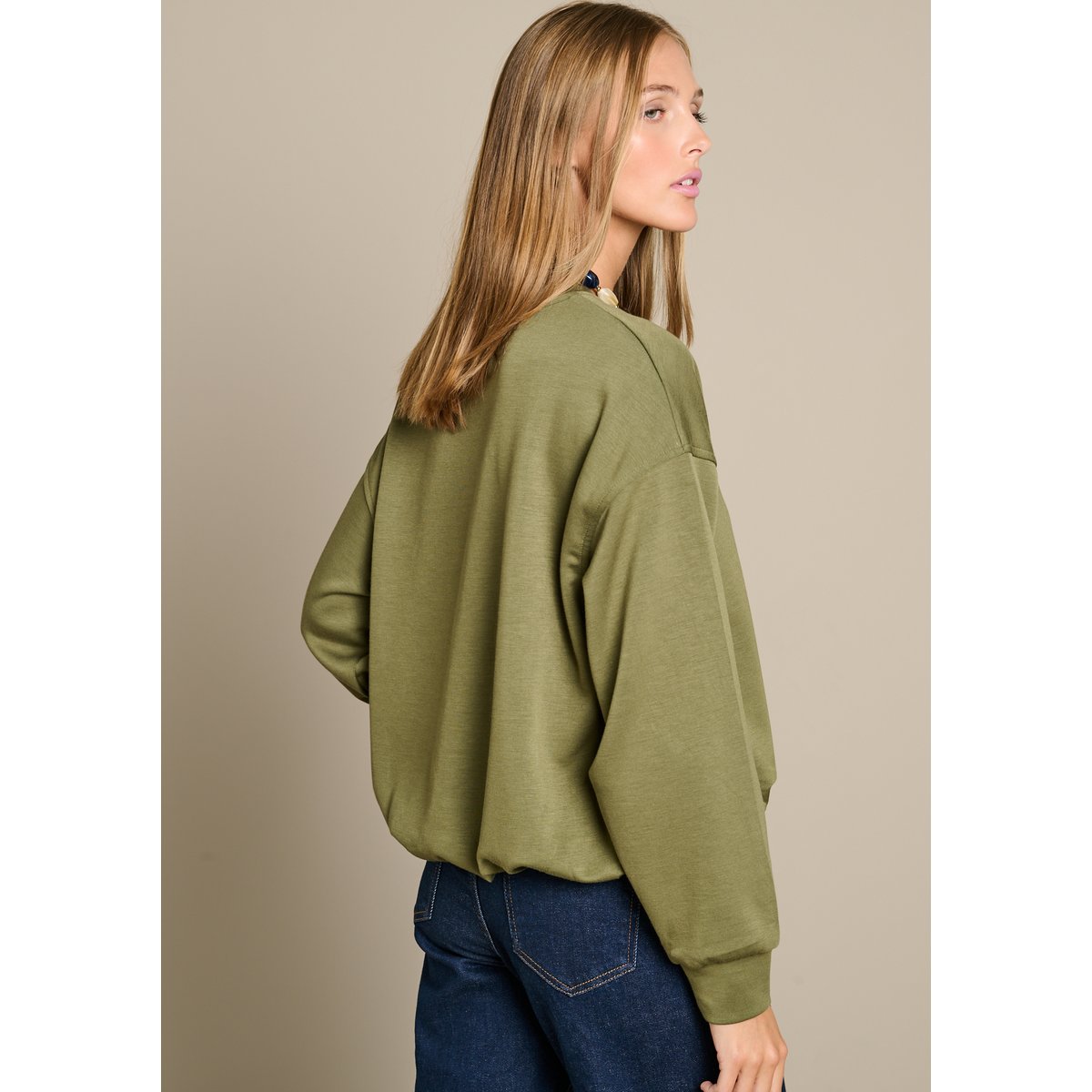 Sweat coupe ballon khaki, LOLALIZA
