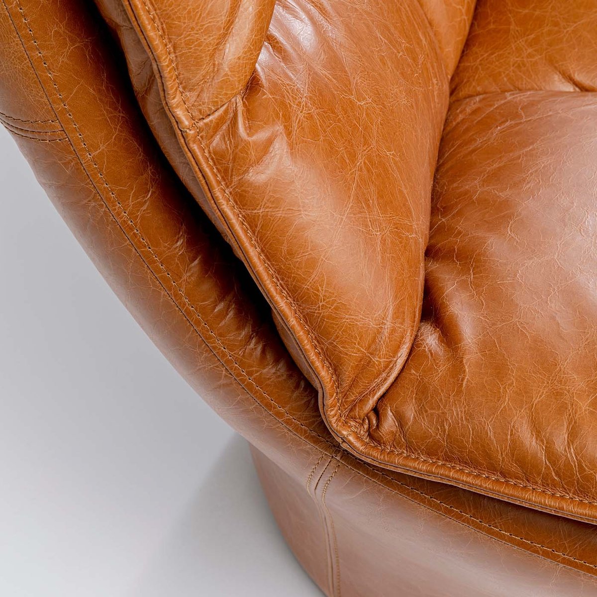 Fauteuil en cuir, BRIDGE marron, KARE DESIGN