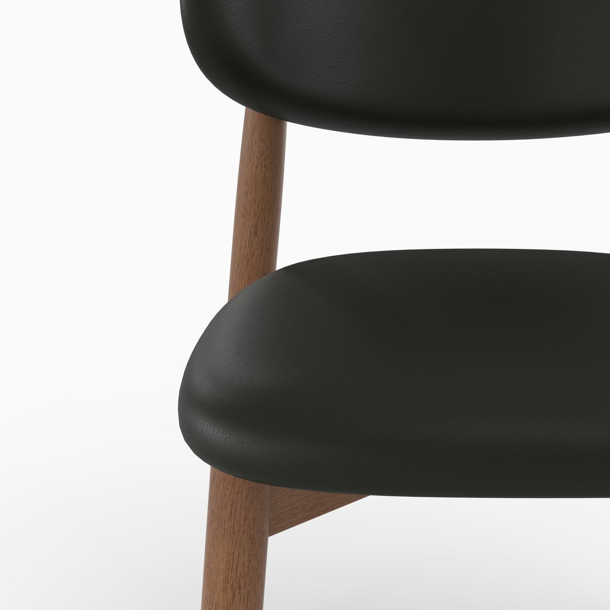 Lot de 2 chaises en cuir et bois d'hévéa - YUNA noir, MAISON PAVANE