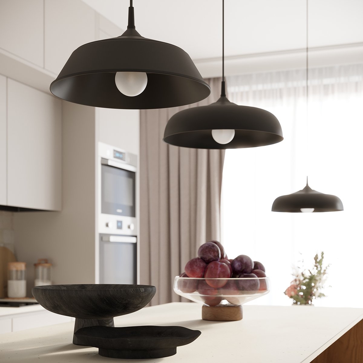 Suspension Acier Noir E27 1 Frika noir, EDEN