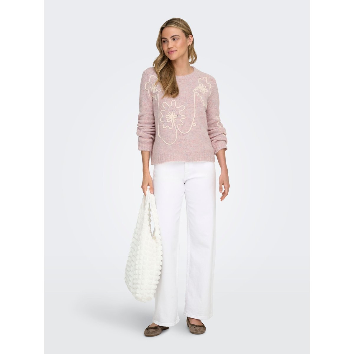 Pull En Maille rose - mauve chalk, ONLY