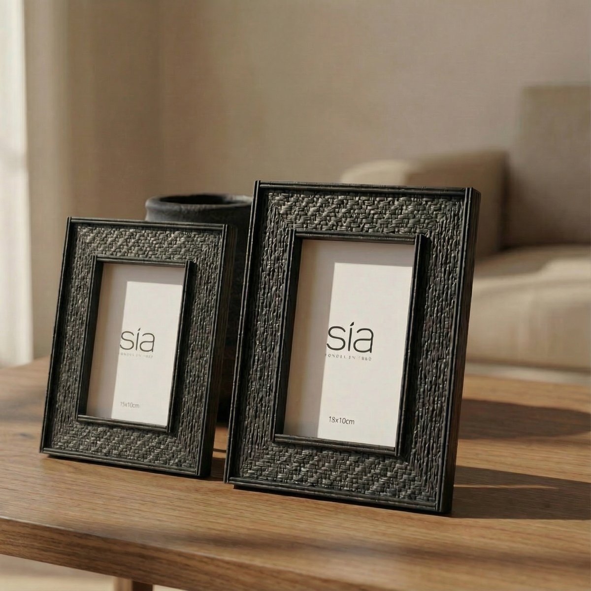 Cadre photo en pin H22 CANOPY noir, SIA DECO