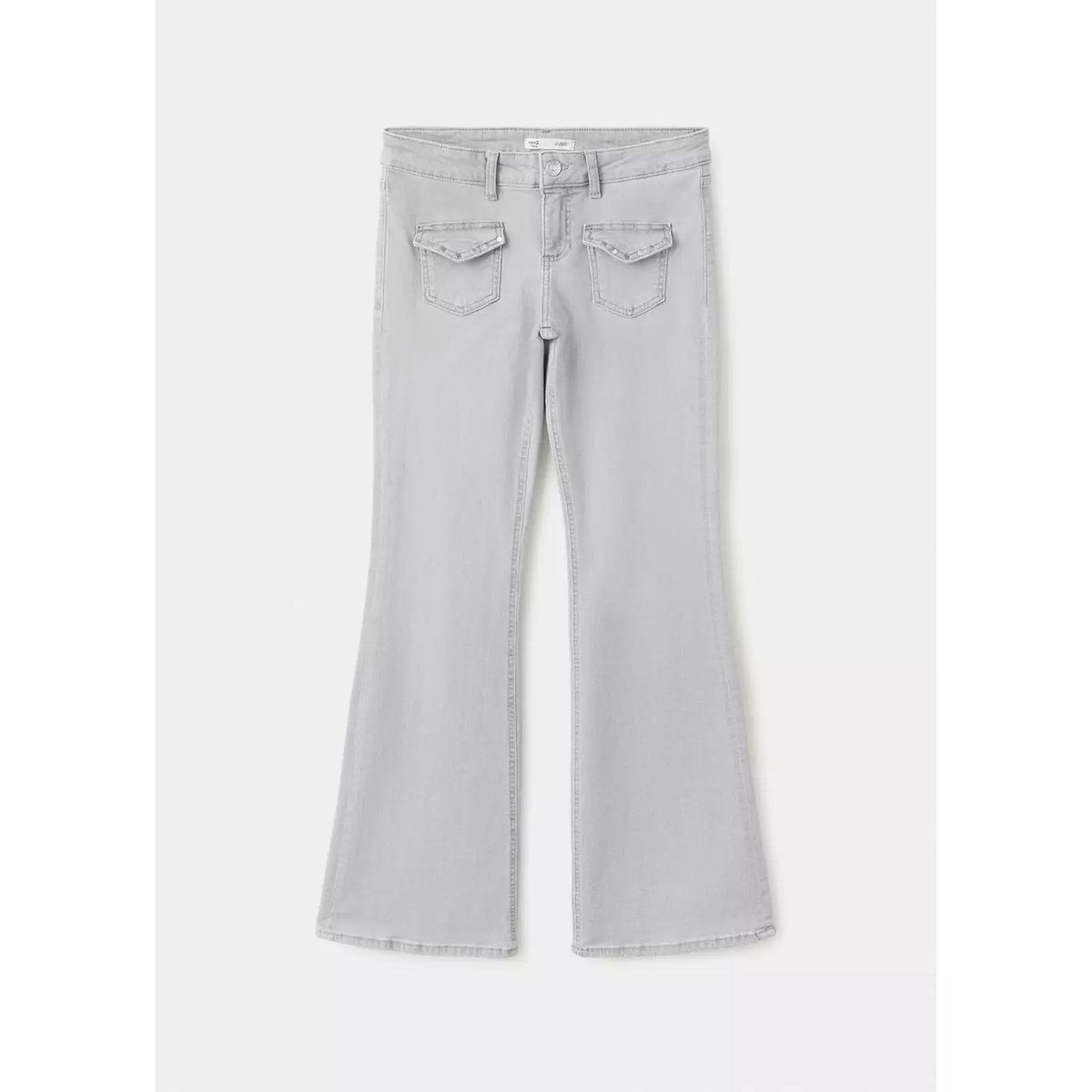 Jean flare clouté gris denim, MANGO TEEN