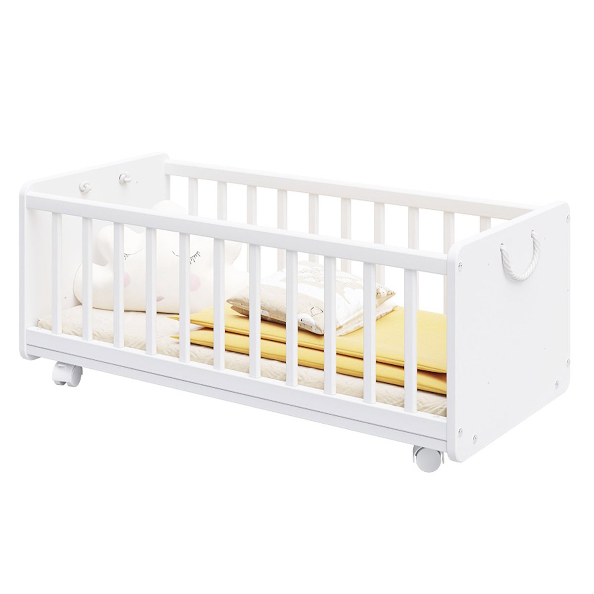 Berceau Lit Cododo 5 en 1 - ORNELLA - Matelas inclus - Blanc blanc, PREMIERS MOMENTS