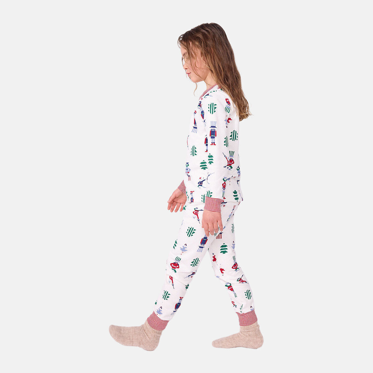 Pyjama en molleton, imprimé Casse-Noisette imprimé fond blanc, PETIT BATEAU