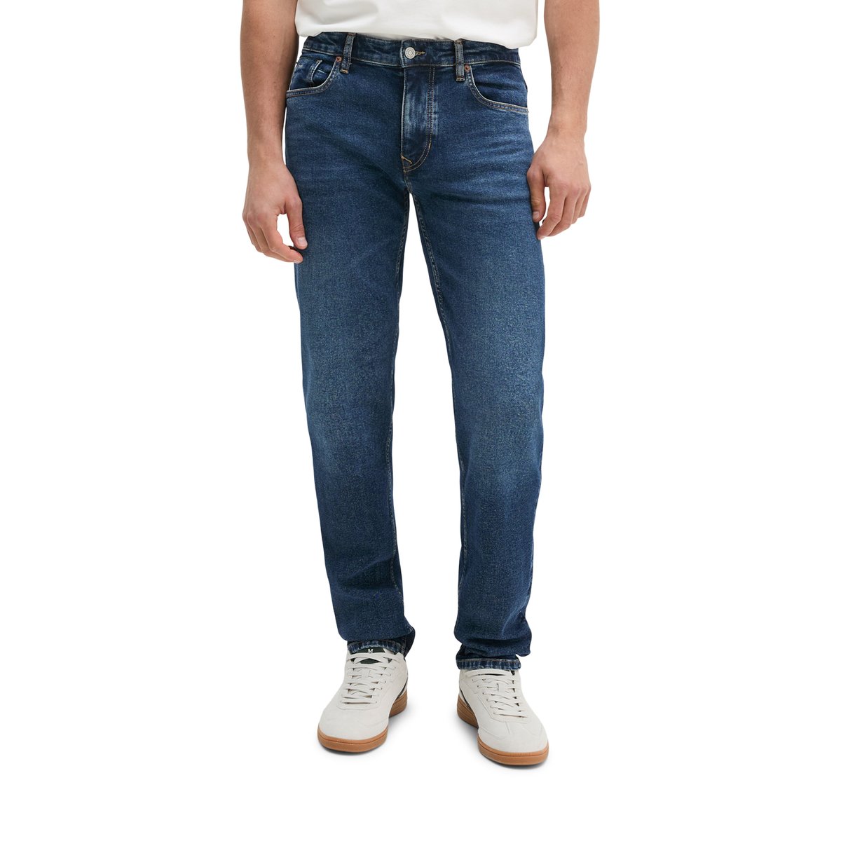 Jeans modèle Kemi regular en coton bio mélangé bleu foncé, MARC O'POLO