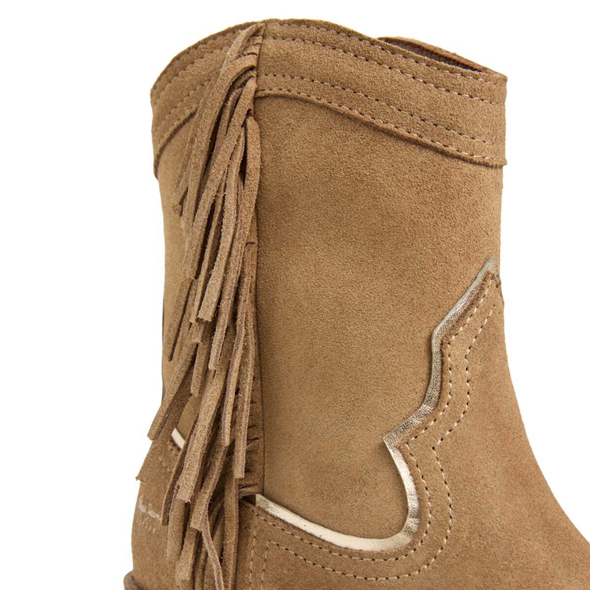 Bottes Cowboy En Daim brun cognac, PEPE JEANS