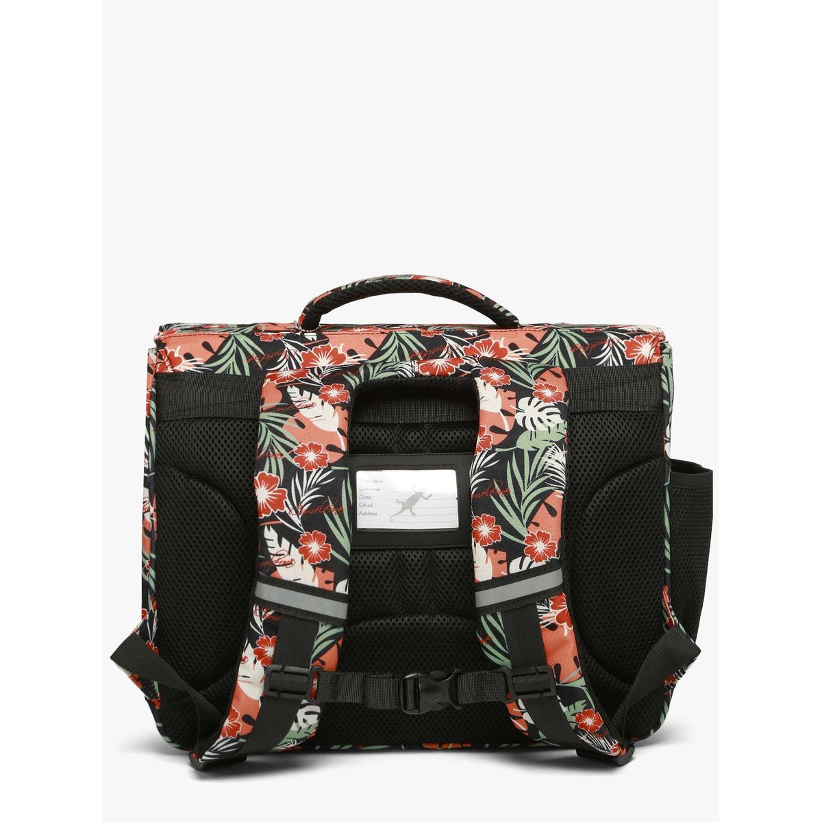 Cartable 2 compartiments coral hibiscus, CAMELEON
