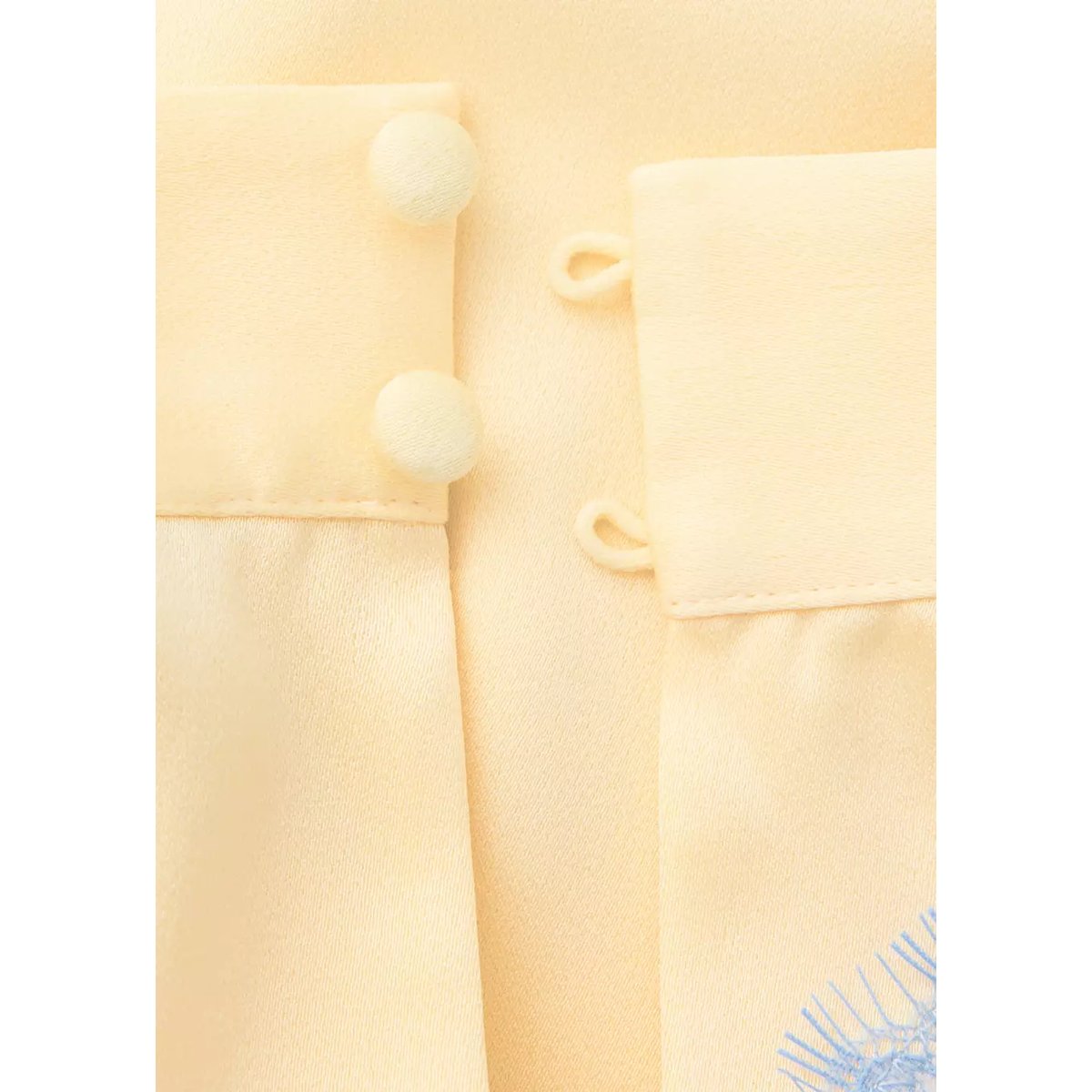 Robe dentelle détail brandebourgs bleu ciel, MANGO