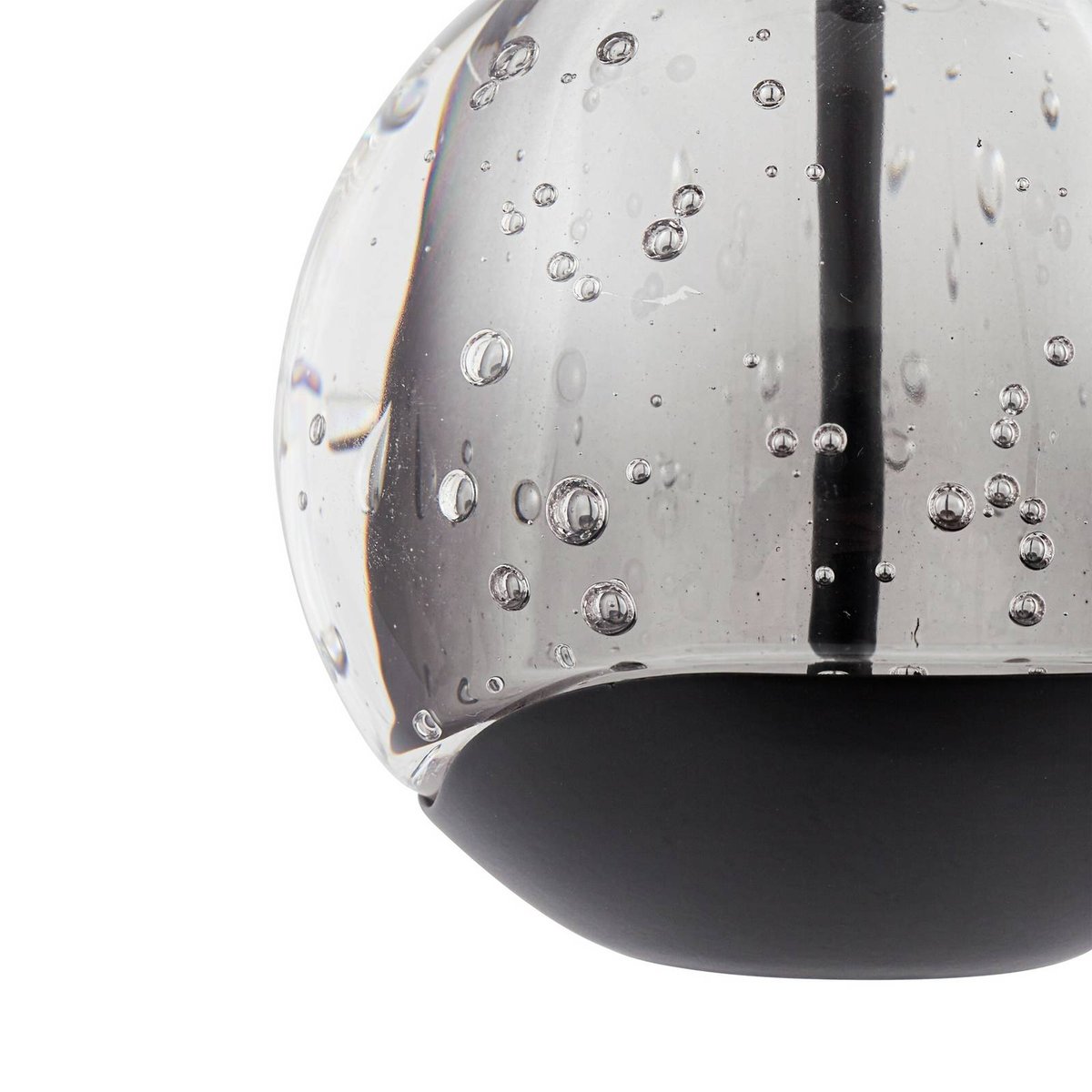 Suspension en verre moderneLED, Hayley clair, noir, LUCANDE