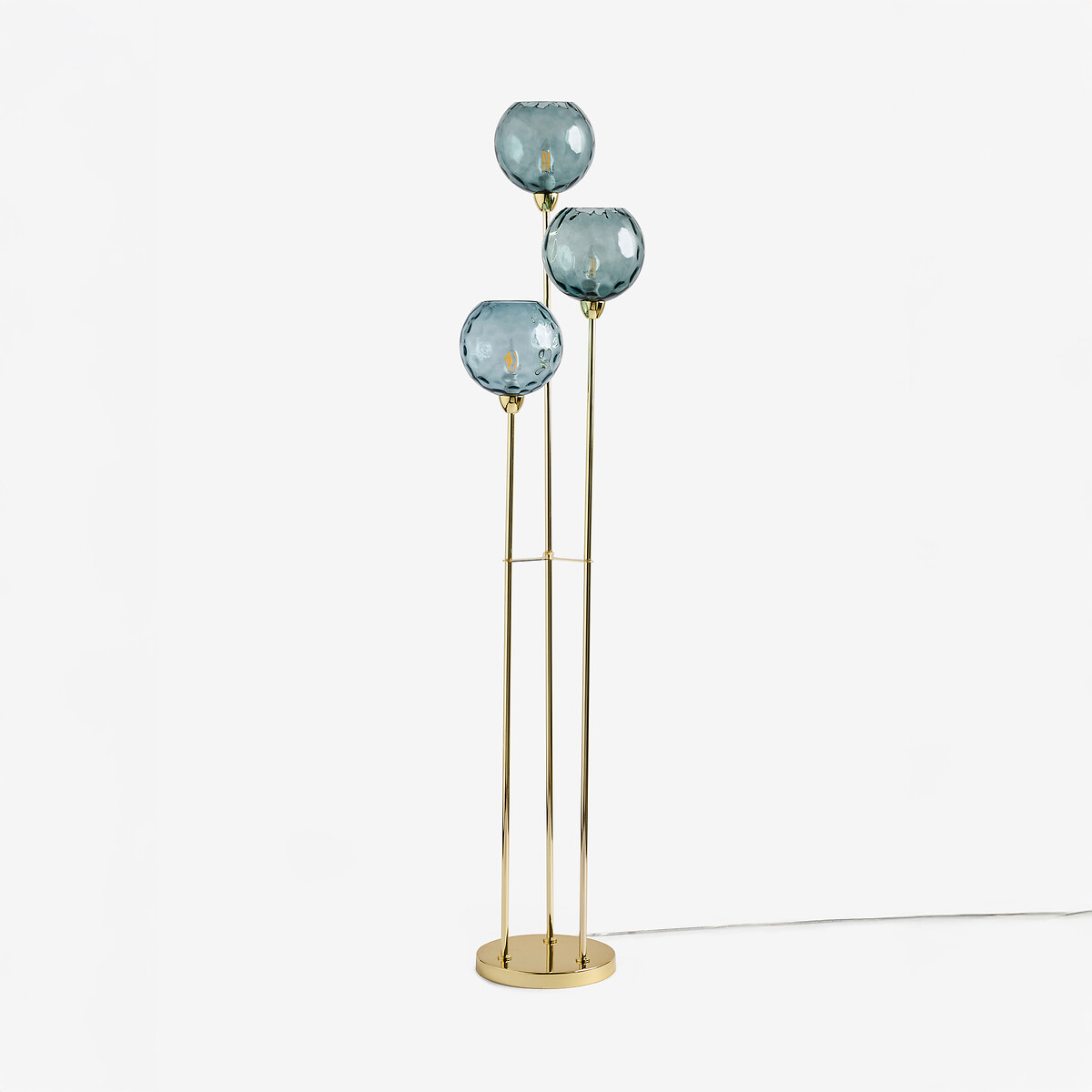 MADE.COM Ilaria 3-Light Swirl Glass Floor Lamp blue, MADE