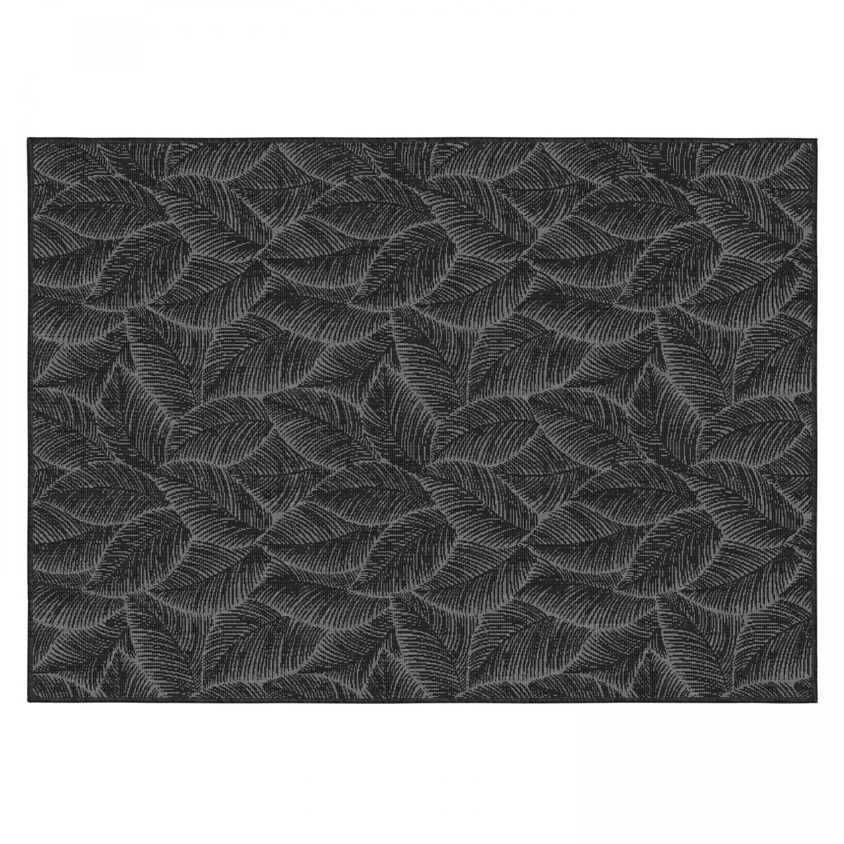 Tapis d'extérieur en polypropylène teinté dans la masse, FOLIA noir, OVIALA