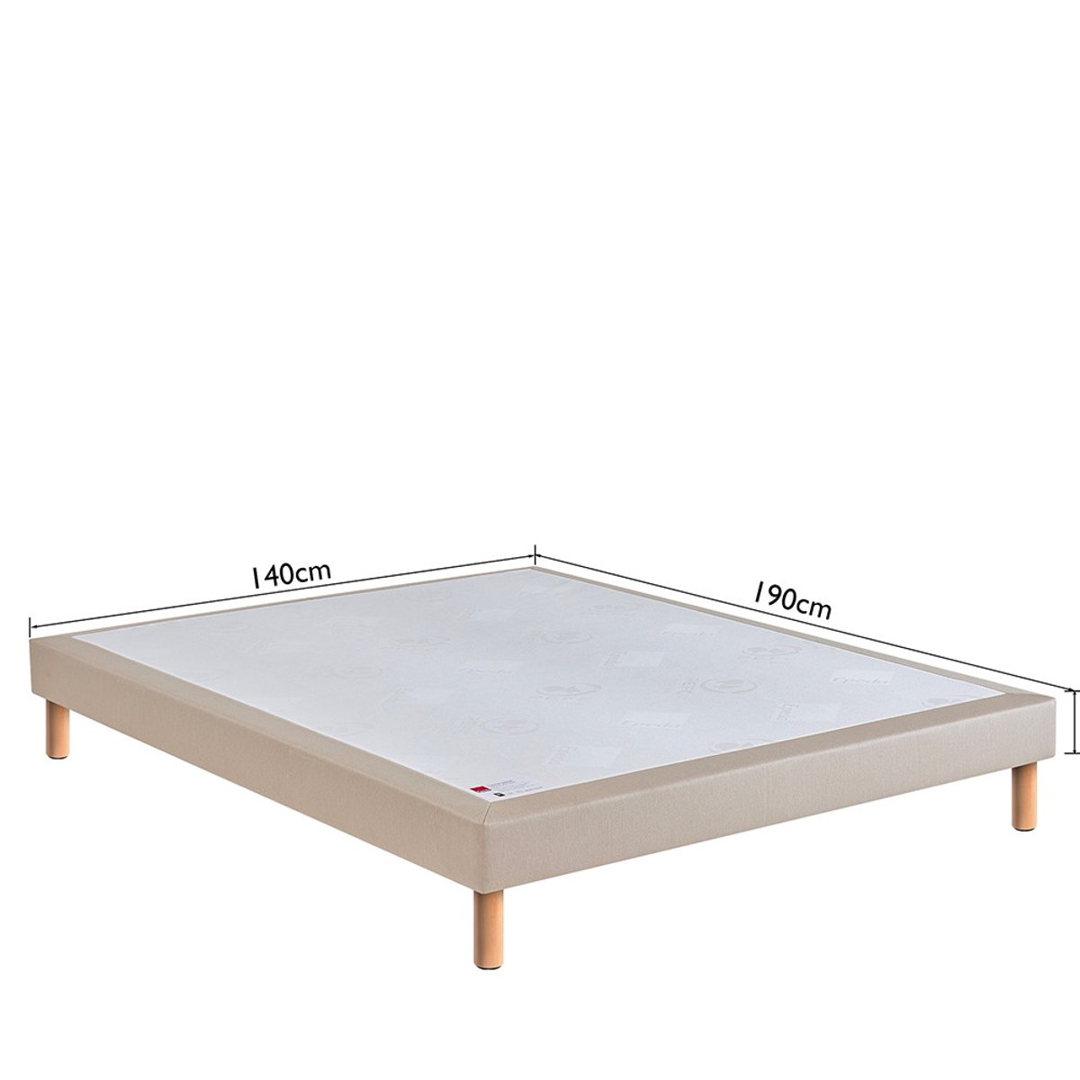 Sommier tapissier 140x190cm- MÉDIUM EGÉRIE beige, EPEDA