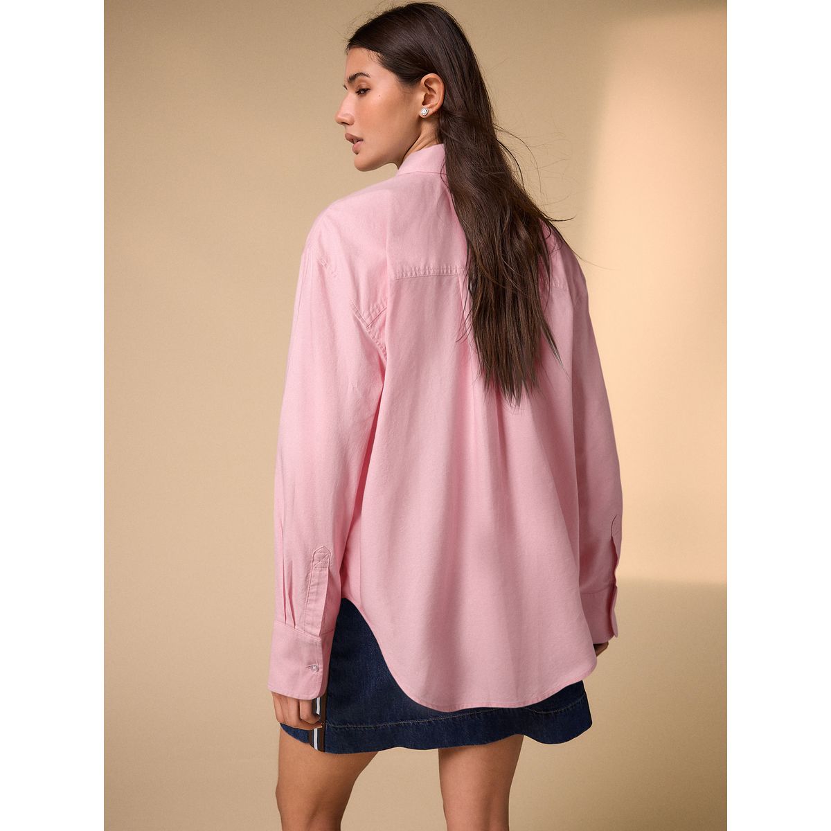 Chemise à manches longues en coton rose, NEXT
