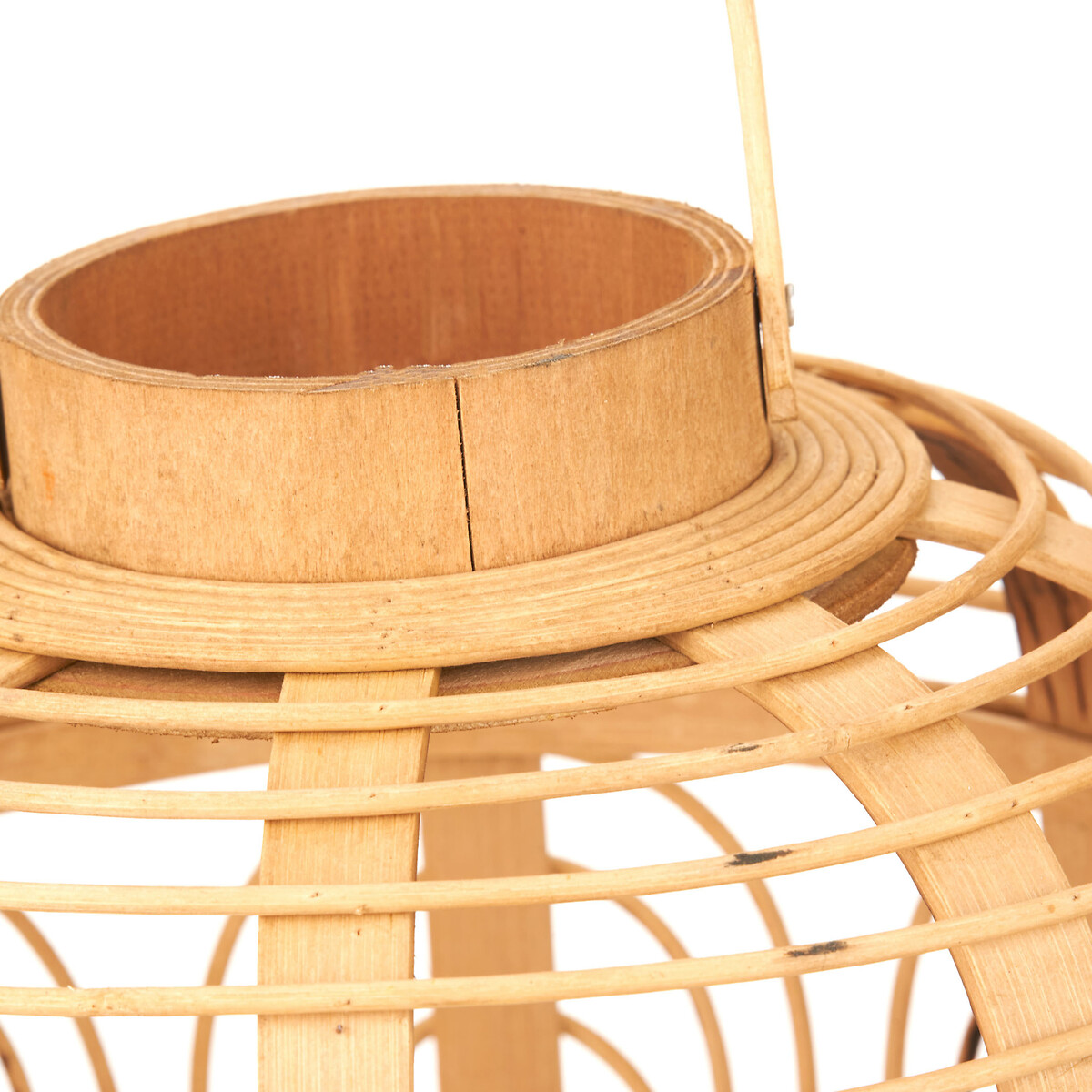 Small Natural Bamboo and Glass Lantern natural, SO'HOME