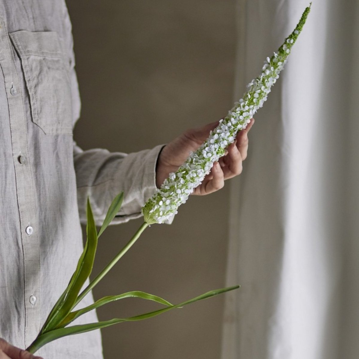Tige plante artificielle queue de renard Foxtail blanc, BLOOMINGVILLE