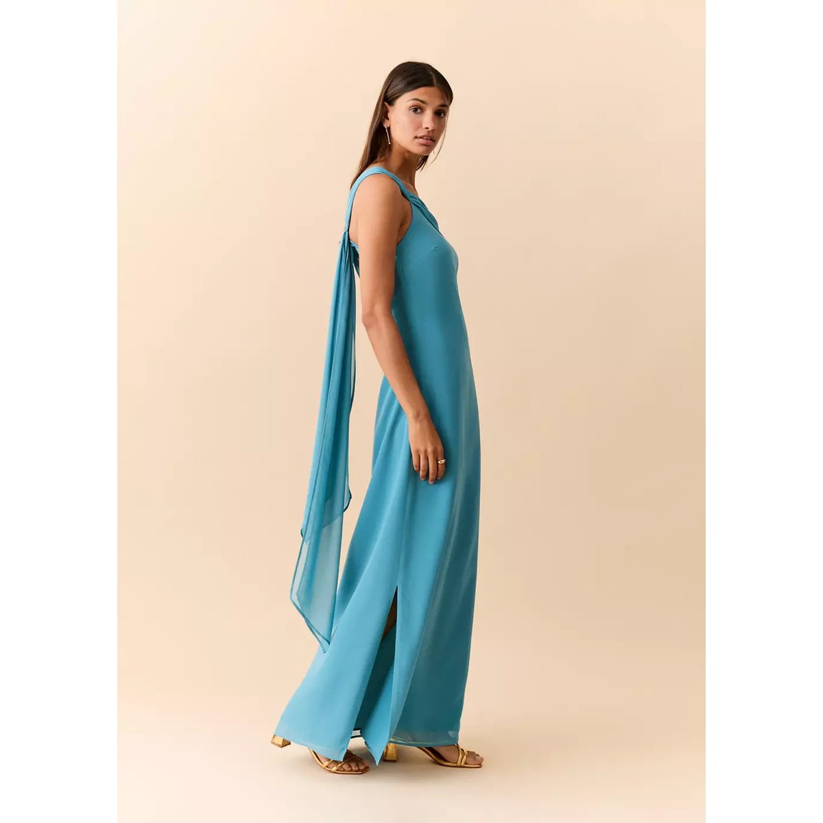 Robe asymétrique bleu ciel, MANGO TEEN