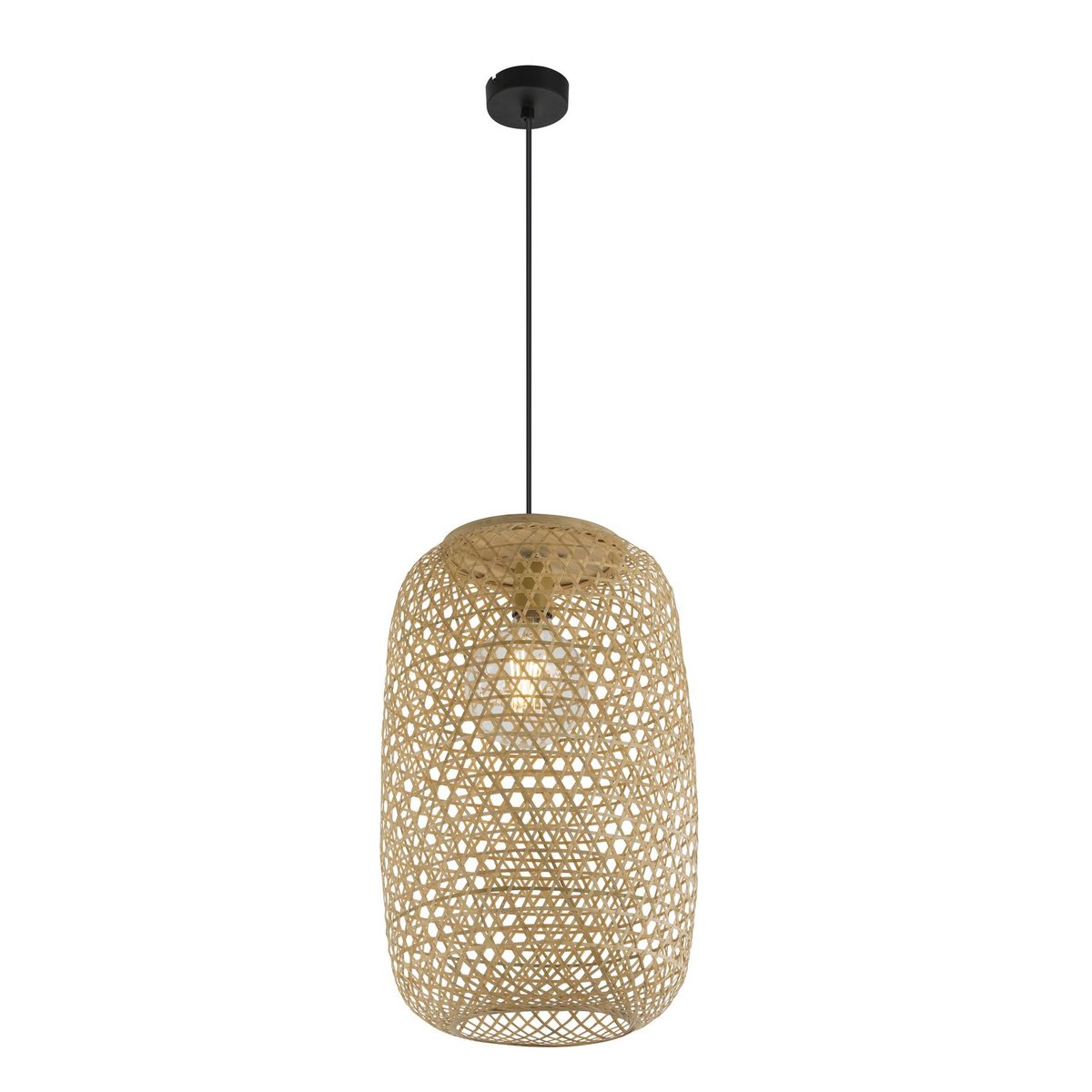 Suspension cône en cannage MIRENA beige, GLOBO LIGHTING