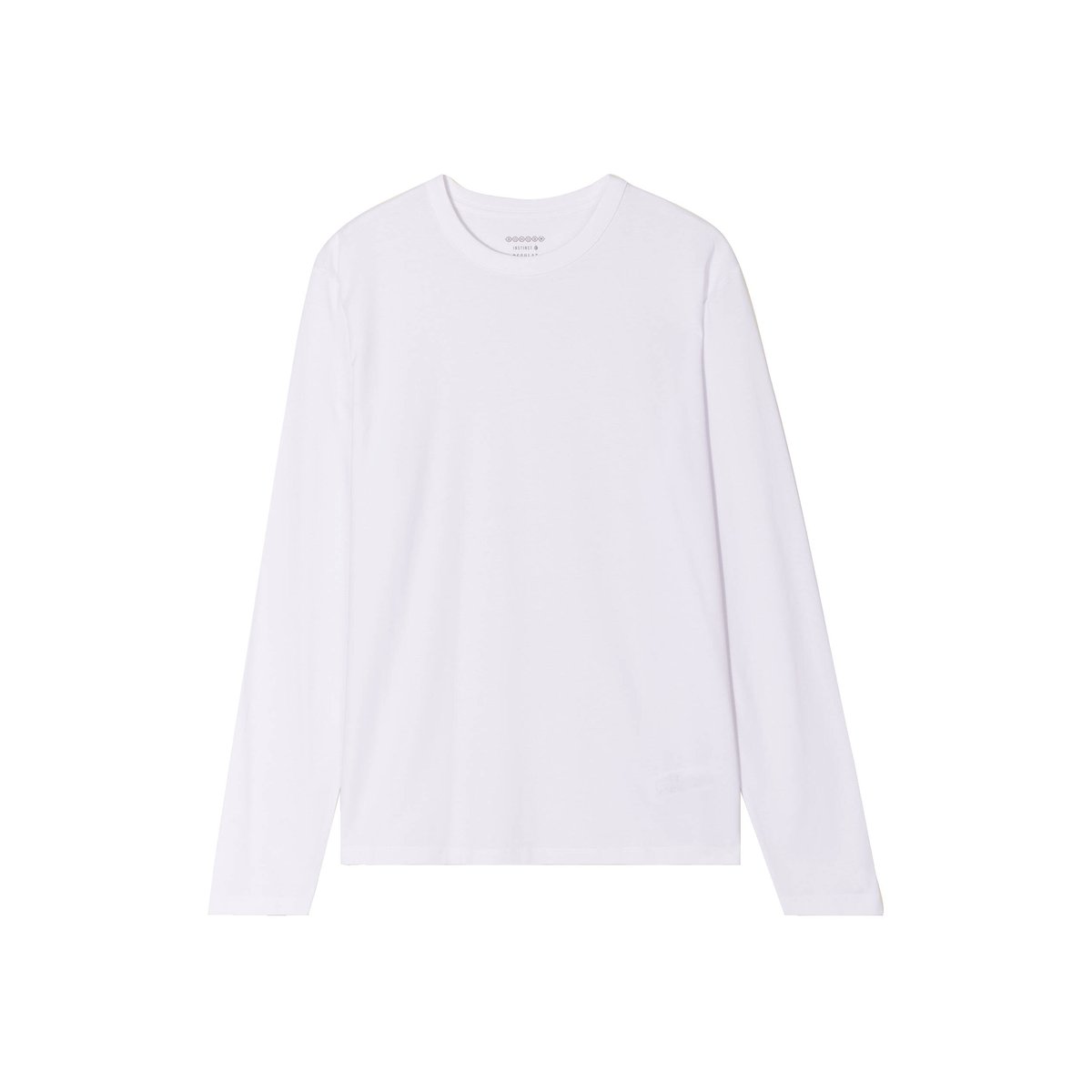 T-shirt en coton manches longues blanc, BONOBO