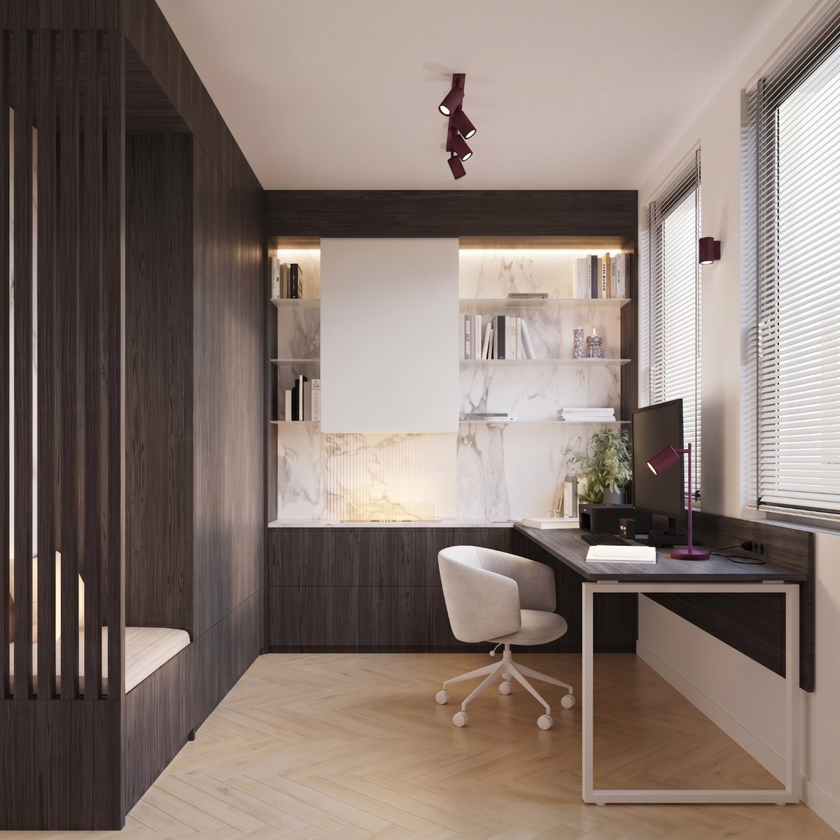 Applique murale Aluminium Bourgogne GU10 1 Karbon bourgogne, EDEN