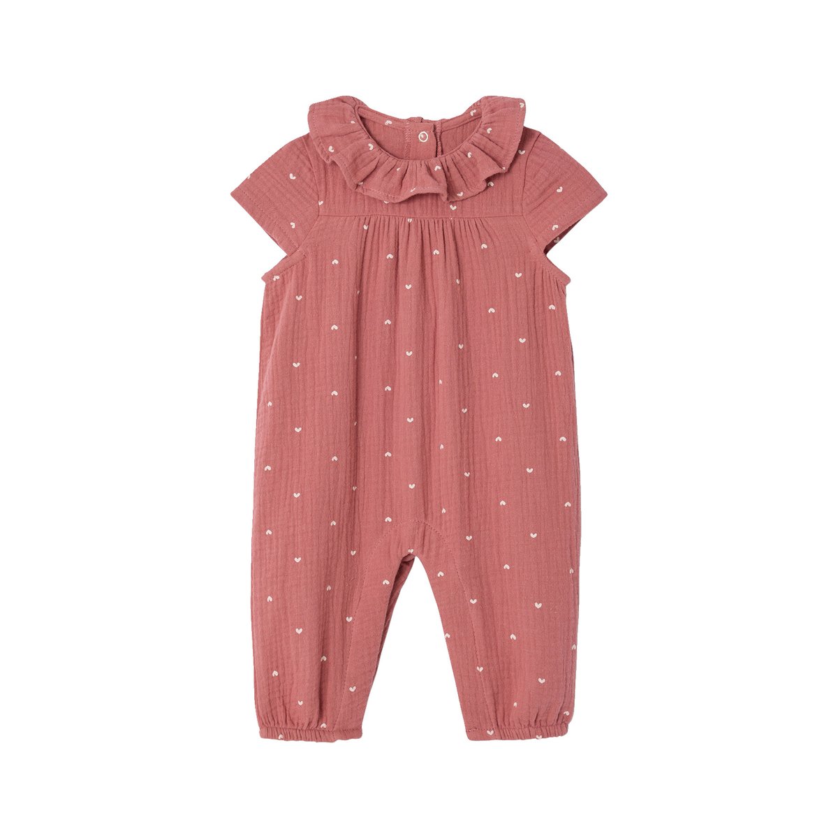 Combinaison bébé manches courtes blush, VERTBAUDET